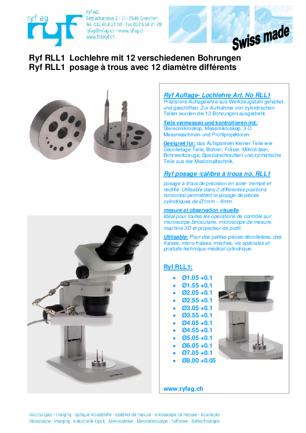 Brochure du produit