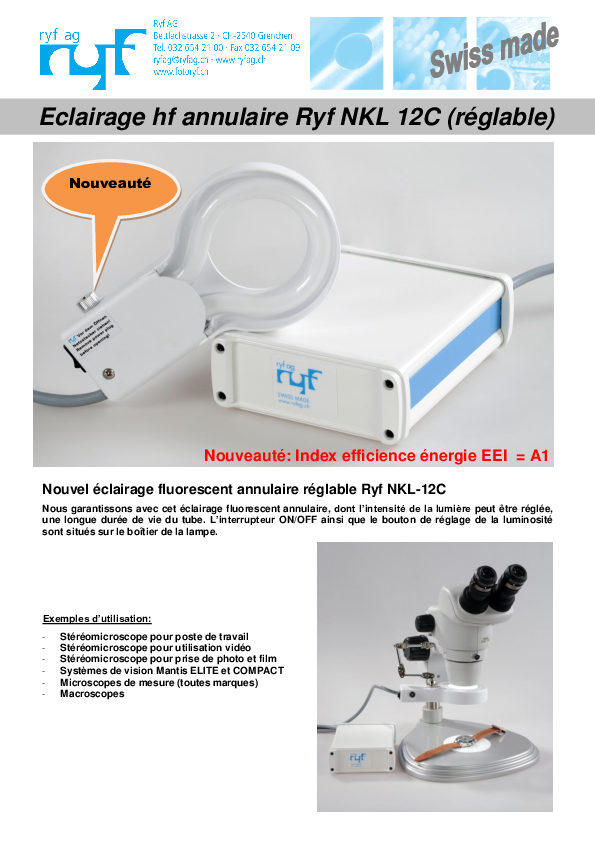 Brochure du produit