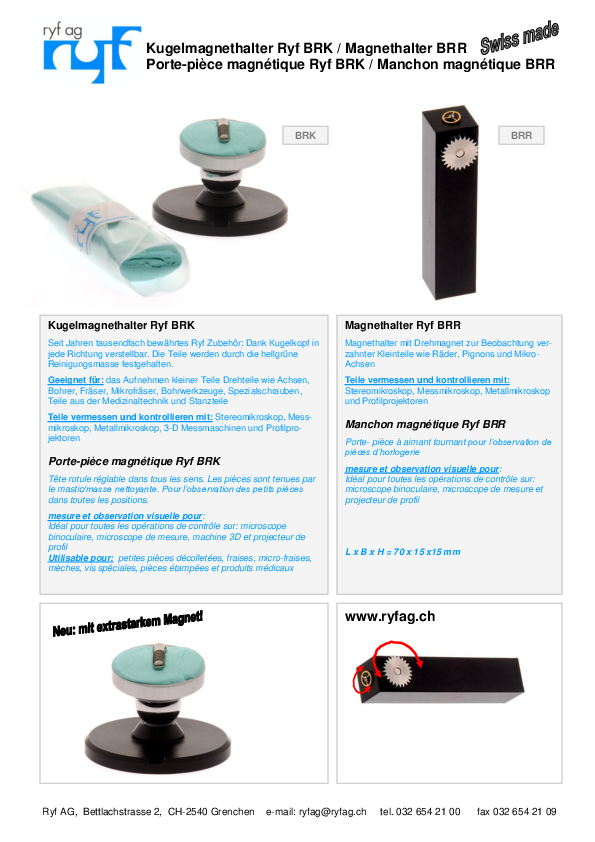 Brochure du produit