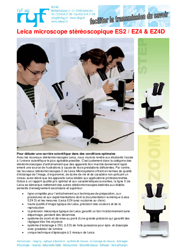 Brochure du produit
